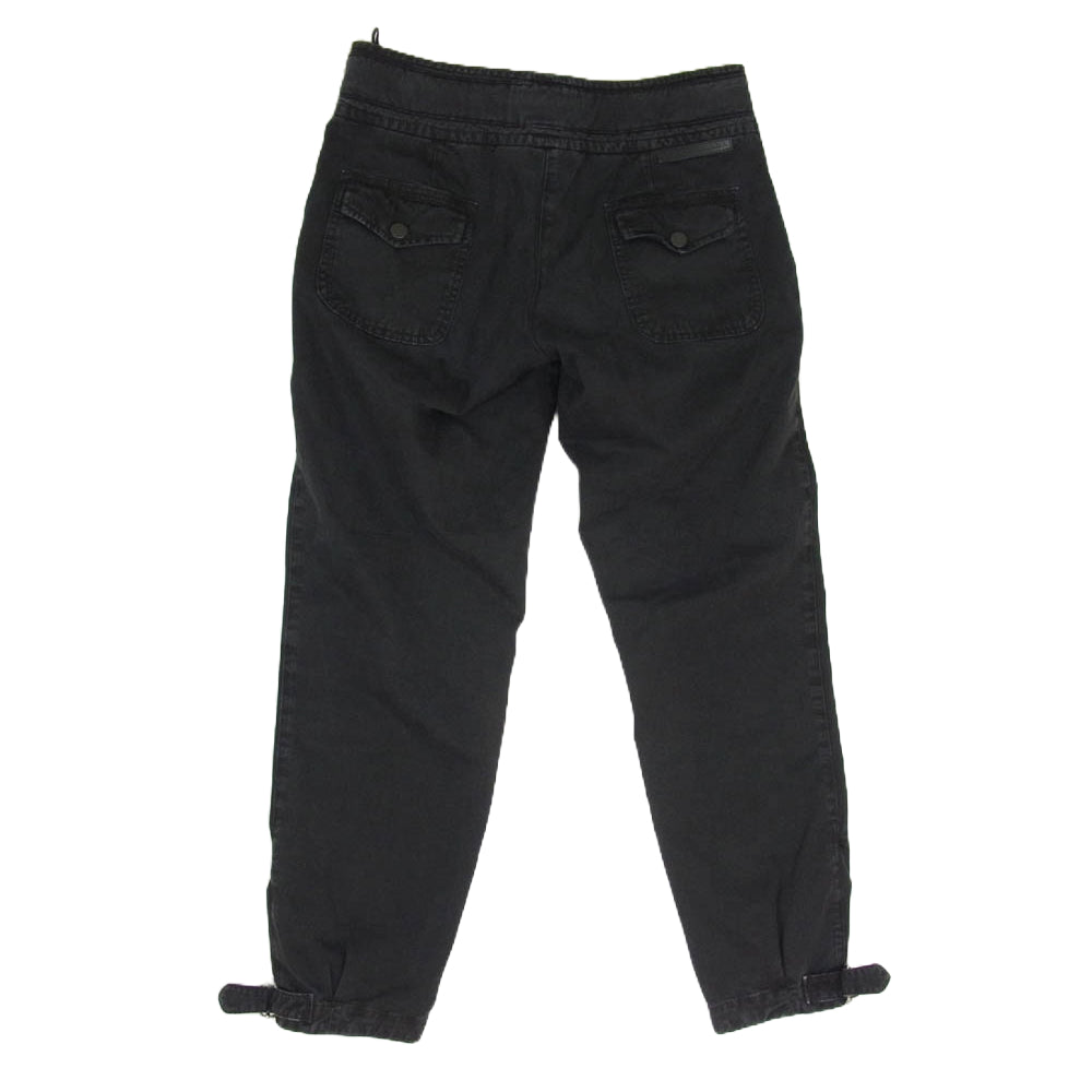 PRADA プラダ コットン ブルガリア製 ベルテット パンツ ブラック系 42【中古】