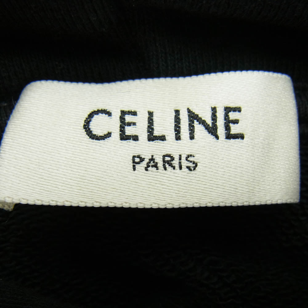 CELINE セリーヌ 2Y321670Q LOGO PRINT LOOSE HOODIE ロゴプリント ルーズ プルオーバーフーディー パーカー ブラック系 S【中古】