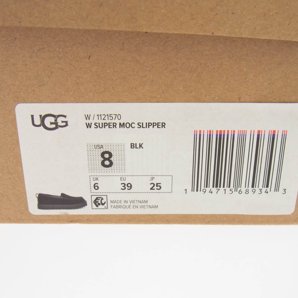 UGG アグ 1121570 Super Moc Slipper スーパー モック スリッパ ブラック系 25.0cm【極上美品】【中古】