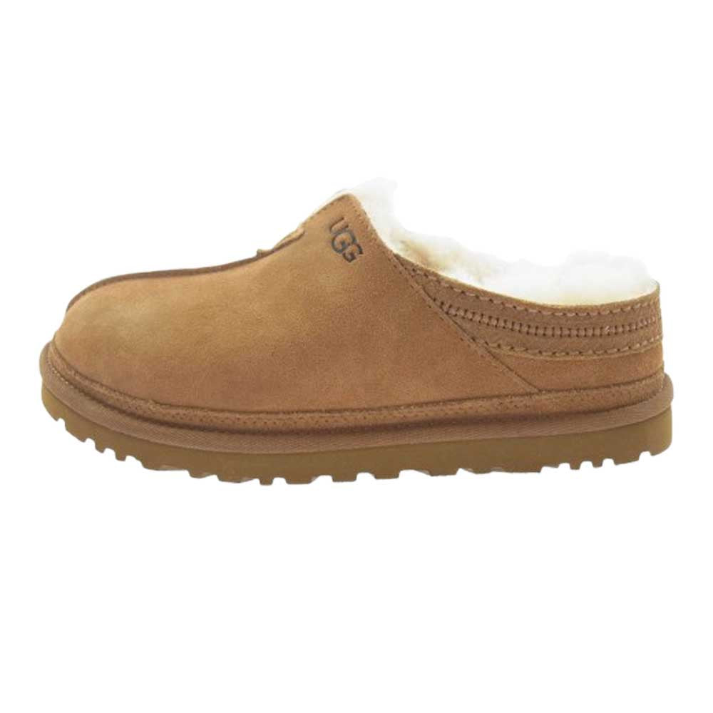 UGG アグ 1113631 Neuman ニューマン ムートン スエード スリッパ サンダル ライトブラウン系 US7【新古品】【未使用】【中古】
