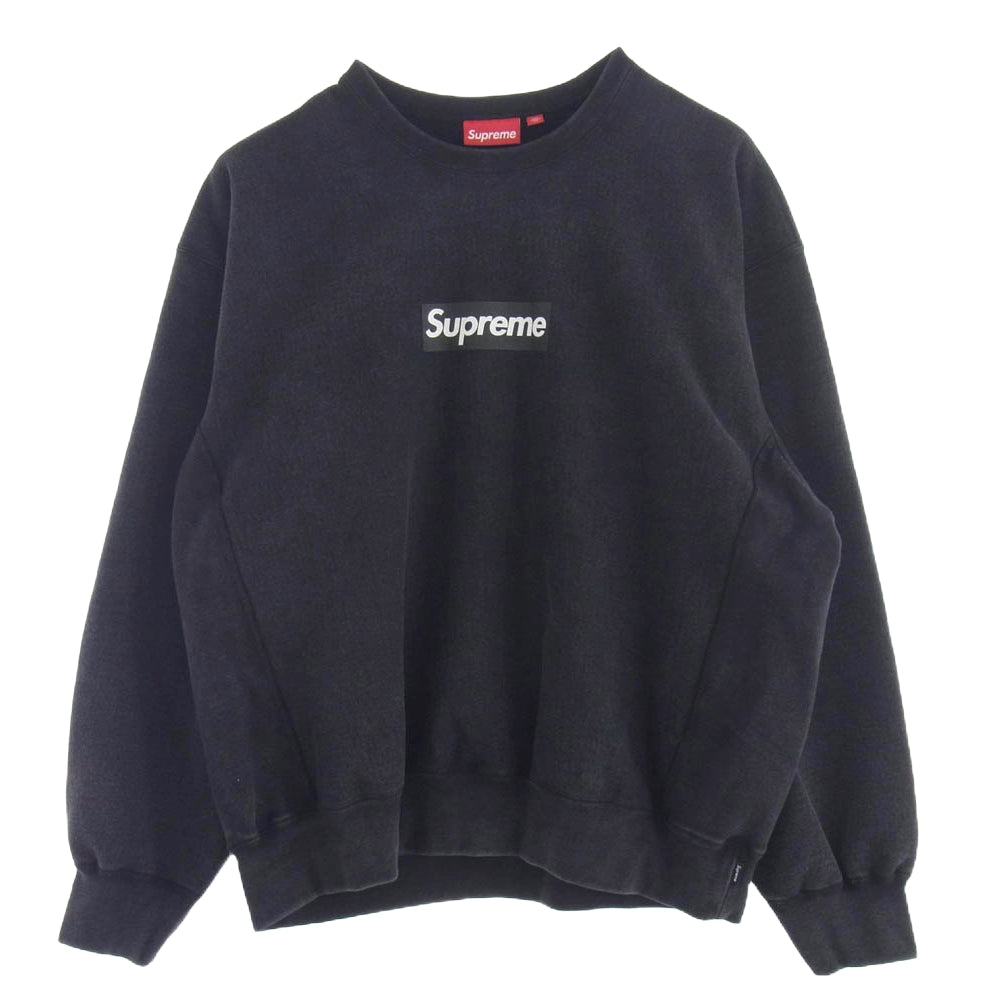 Supreme シュプリーム 25SS washed box logo crewneck ウォッシュ加工 ボックスロゴ クルーネック スウェット ブラック系 XXL【美品】【中古】