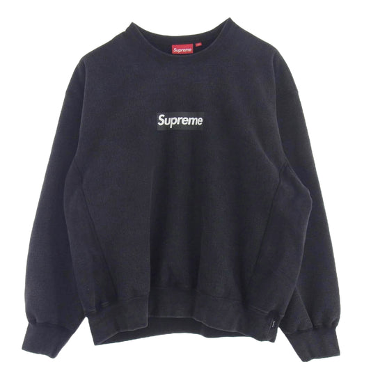 Supreme シュプリーム 25SS washed box logo crewneck ウォッシュ加工 ボックスロゴ クルーネック スウェット ブラック系 XXL【美品】【中古】