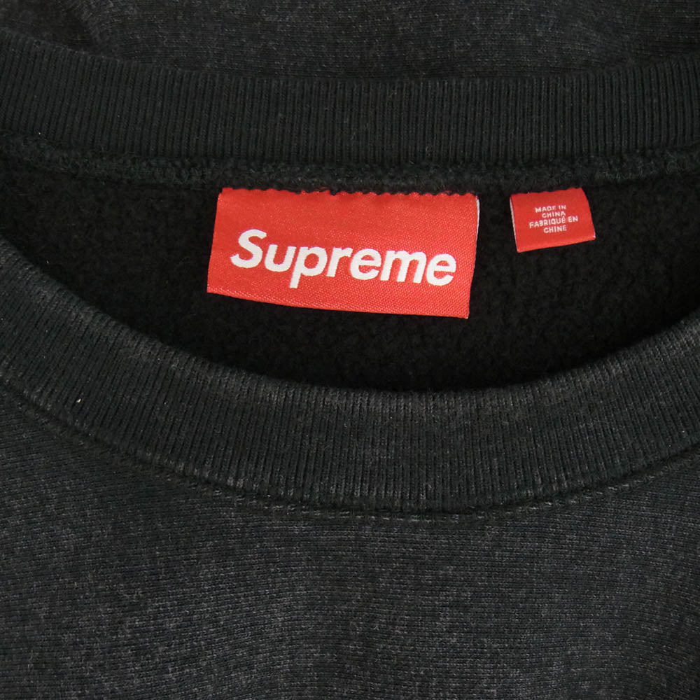 Supreme シュプリーム 25SS washed box logo crewneck ウォッシュ加工 ボックスロゴ クルーネック スウェット ブラック系 XXL【美品】【中古】