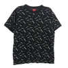 Supreme シュプリーム 18AW Scatter Ringer Tee スキャッター リンガー ロゴ プリント 総柄 クルーネック 半袖 Tシャツ ブラック系 L【中古】