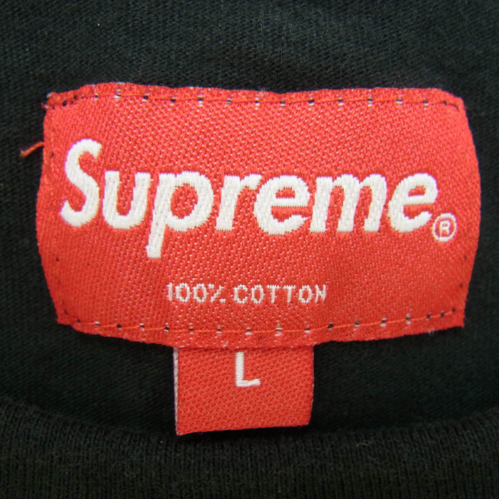 Supreme シュプリーム 18AW Scatter Ringer Tee スキャッター リンガー ロゴ プリント 総柄 クルーネック 半袖 Tシャツ ブラック系 L【中古】