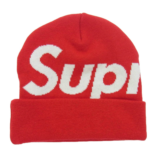 Supreme シュプリーム 23AW Big Logo Beanie Red ビッグロゴ ビーニー カシミヤ混 ニットキャップ 帽子 レッド系【美品】【中古】