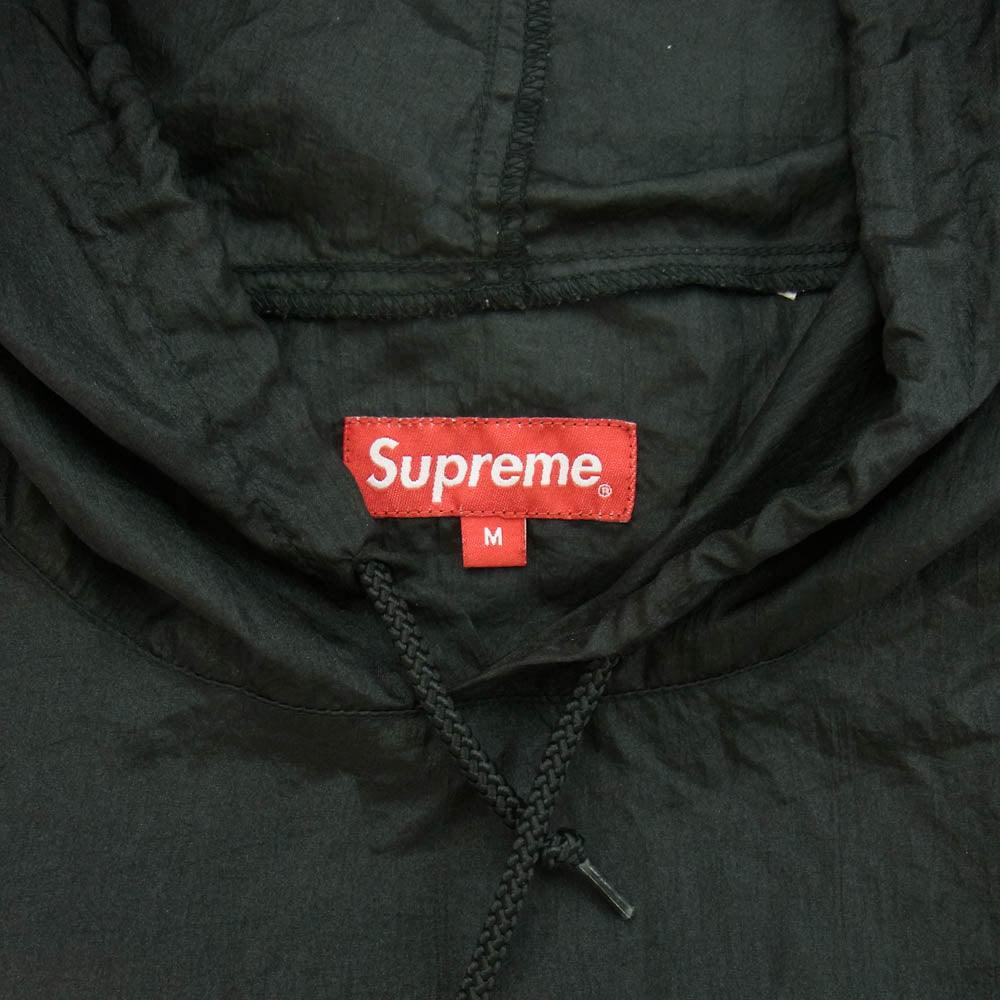 Supreme シュプリーム 16SS Nylon Packable Poncho ナイロン パッカブル ポンチョ ロゴ フーディ パーカー ブラック系 M【中古】