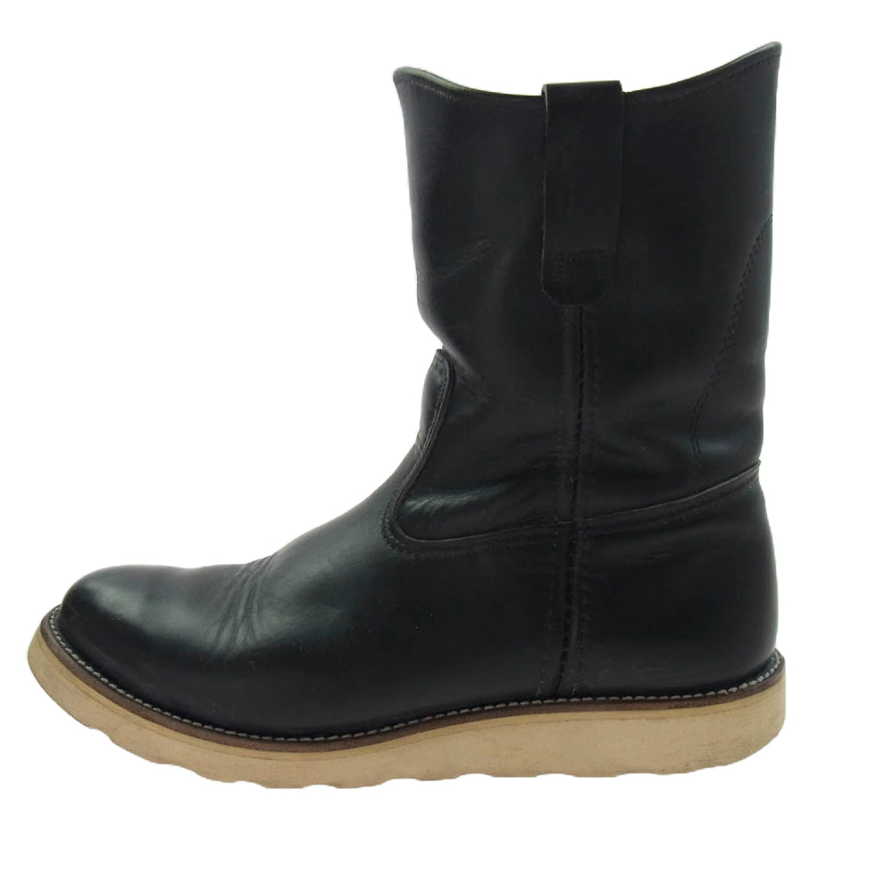 RED WING レッドウィング 8169 90's USA製 刺繍製羽タグ PECOS BOOTS ペコスブーツ レザーブーツ ブラック系 9E【中古】