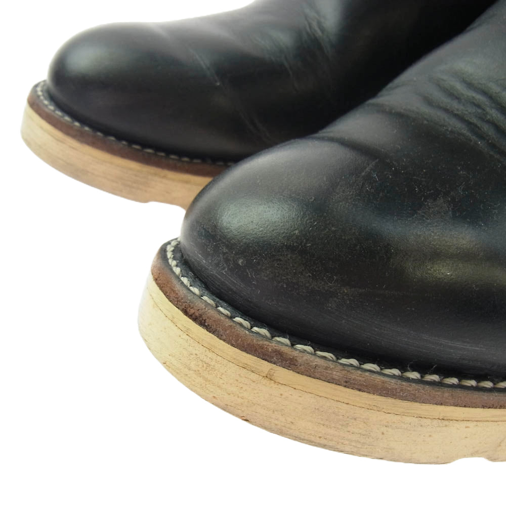 RED WING レッドウィング 8169 90's USA製 刺繍製羽タグ PECOS BOOTS ペコスブーツ レザーブーツ ブラック系 9E【中古】