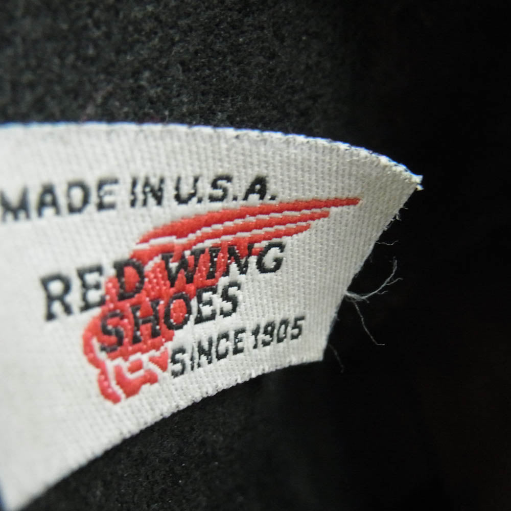 RED WING レッドウィング 8169 90's USA製 刺繍製羽タグ PECOS BOOTS ペコスブーツ レザーブーツ ブラック系 9E【中古】