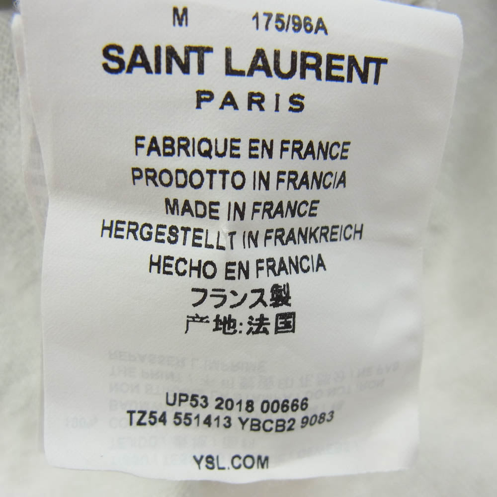 SAINT LAURENT サンローラン 551413 YBCB2 THE SONG プリント 半袖 Tシャツ カットソー グレー系 M【中古】