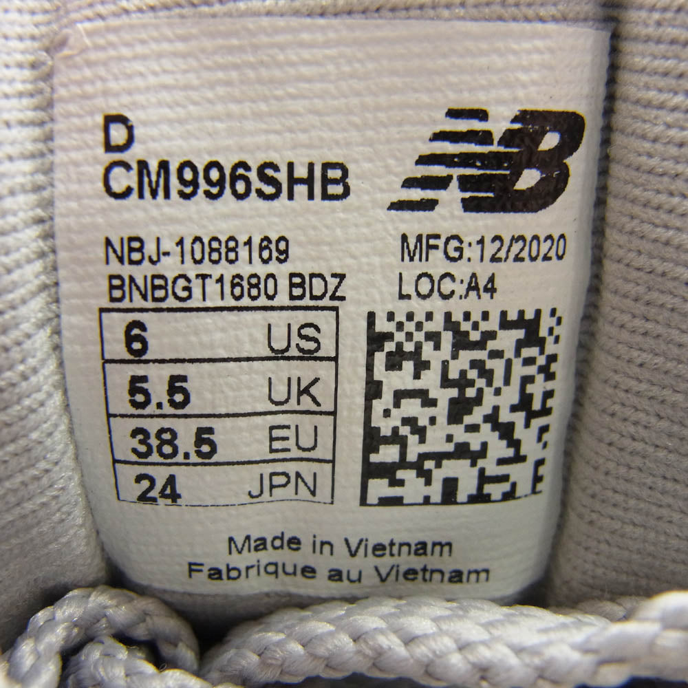 NEW BALANCE ニューバランス CM996SHB 996 スエード ローカットスニーカー ブラウン系 24cm【美品】【中古】