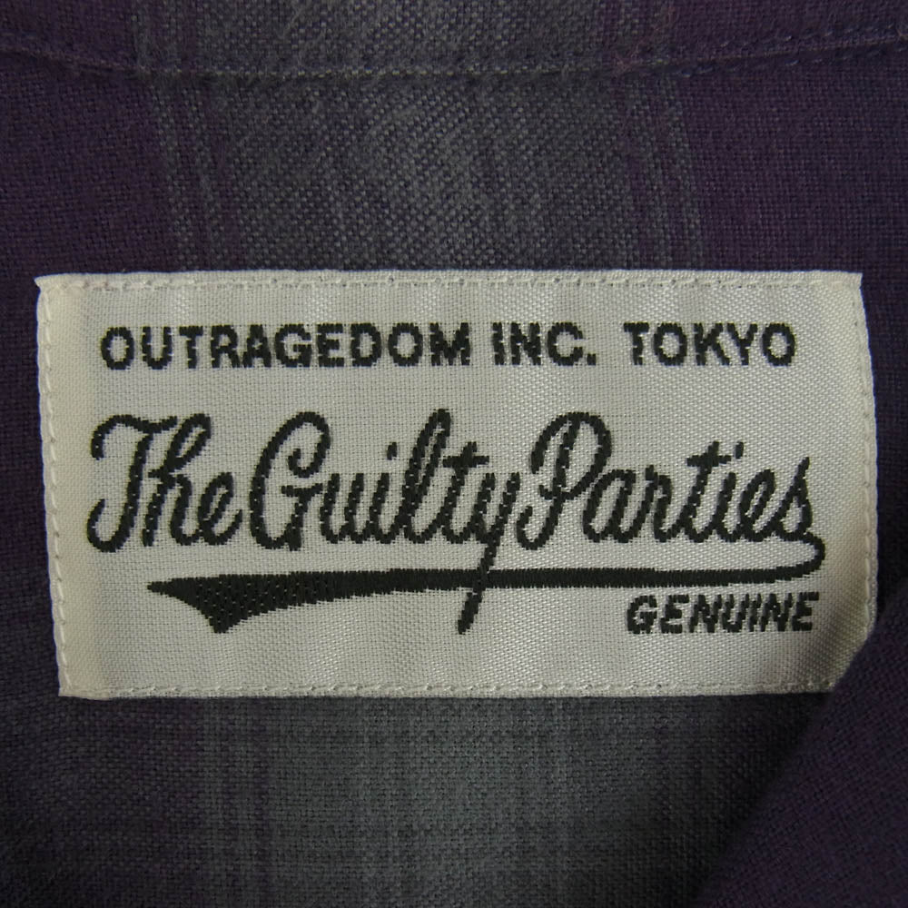 WACKO MARIA ワコマリア OMBRE CHECK OPEN COLLAR SHIRT オンブレチェック オープンカラー 開襟 半袖 シャツ パープル系 M【中古】