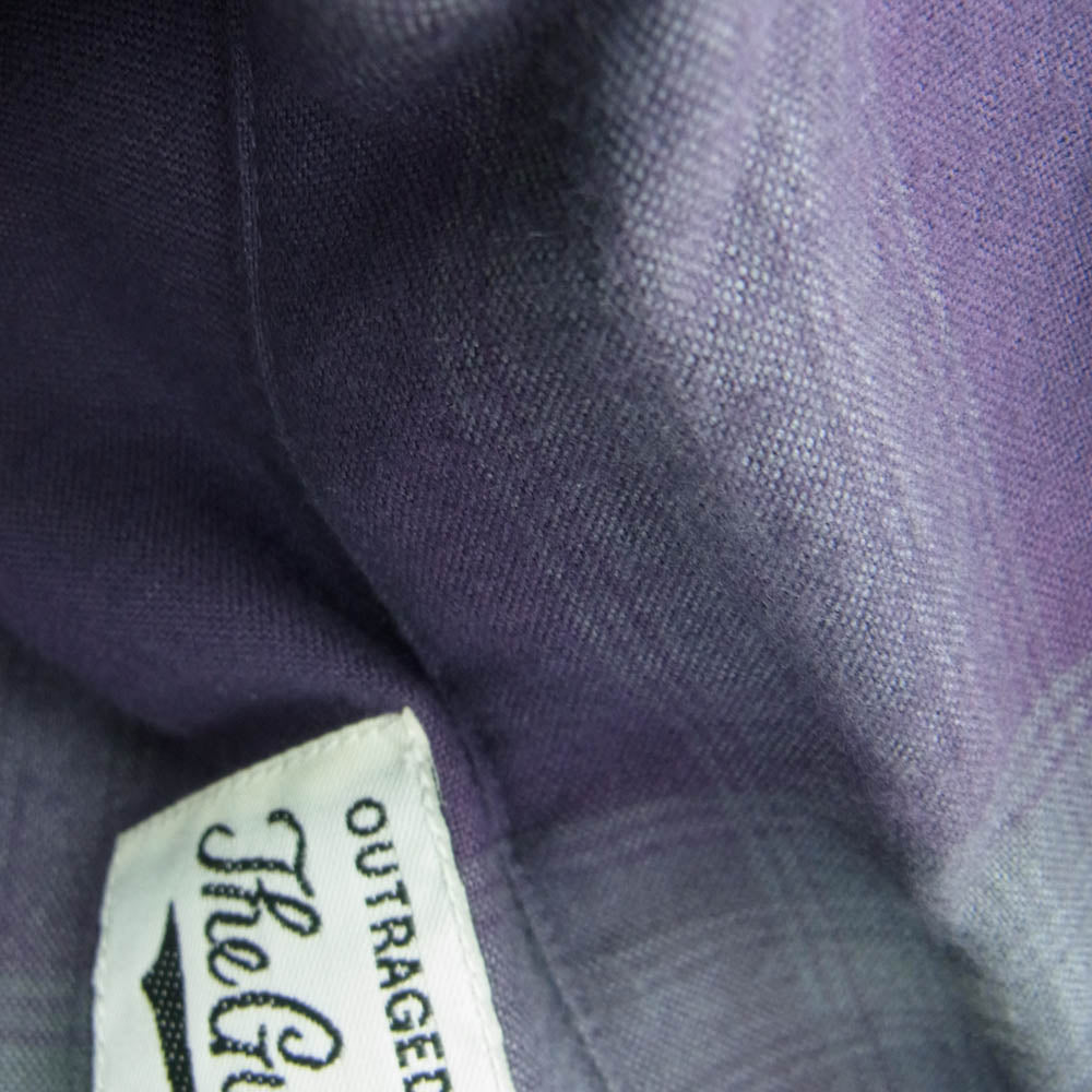 WACKO MARIA ワコマリア OMBRE CHECK OPEN COLLAR SHIRT オンブレチェック オープンカラー 開襟 半袖 シャツ パープル系 M【中古】