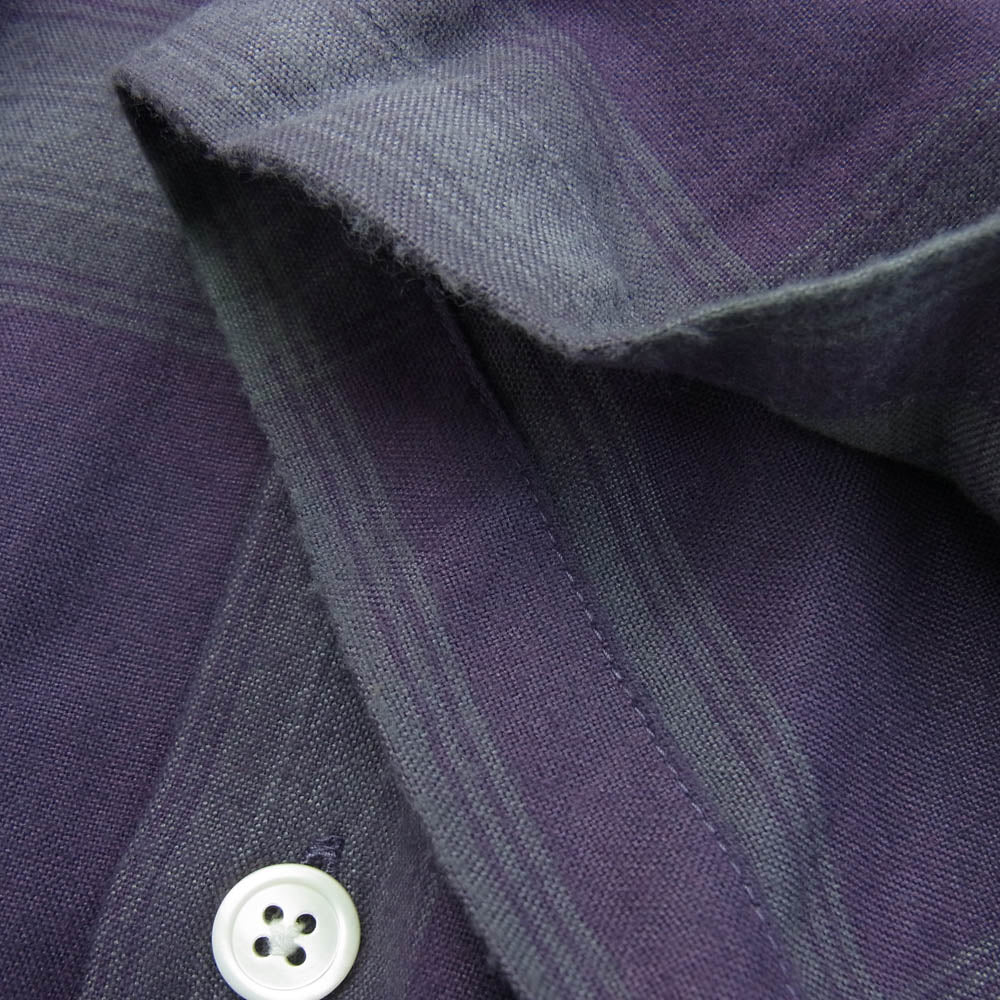 WACKO MARIA ワコマリア OMBRE CHECK OPEN COLLAR SHIRT オンブレチェック オープンカラー 開襟 半袖 シャツ パープル系 M【中古】