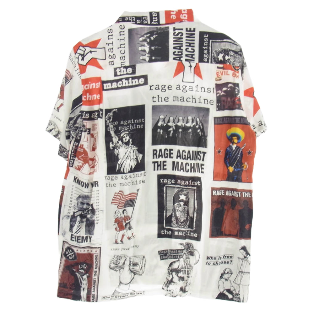 WACKO MARIA ワコマリア 20SS RATM-WM-HI01 × RAGE AGAINST THE MACHINE レイジ・アゲインスト ザ・マシーン HAWAIIAN SHIRTS ハワイアン 総柄 半袖 シャツ ホワイト系 M【中古】