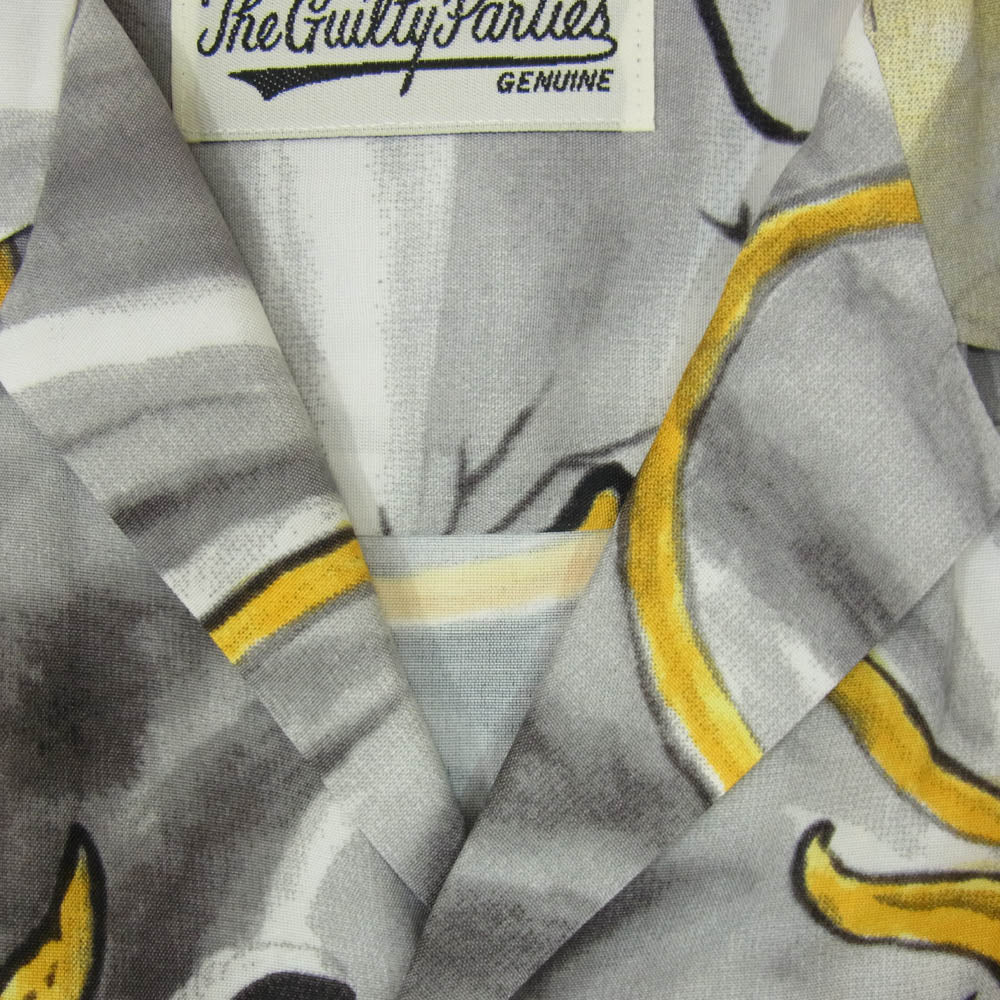 WACKO MARIA ワコマリア 22SS TIMLEHI-WM-HI28 × TIM LEHI ティムリーハイ HAWAIIAN SHIRT 虎龍柄 アロハ ハワイアン 長袖 アロハ シャツ ブラック系 M【中古】