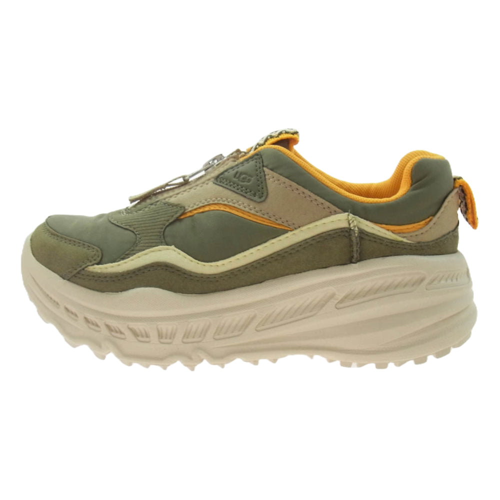 UGG アグ 1116311 CA805 zip ジップアップ ローカット スニーカー カーキ系 ベージュ系 オレンジ系 24cm【極上美品】【中古】