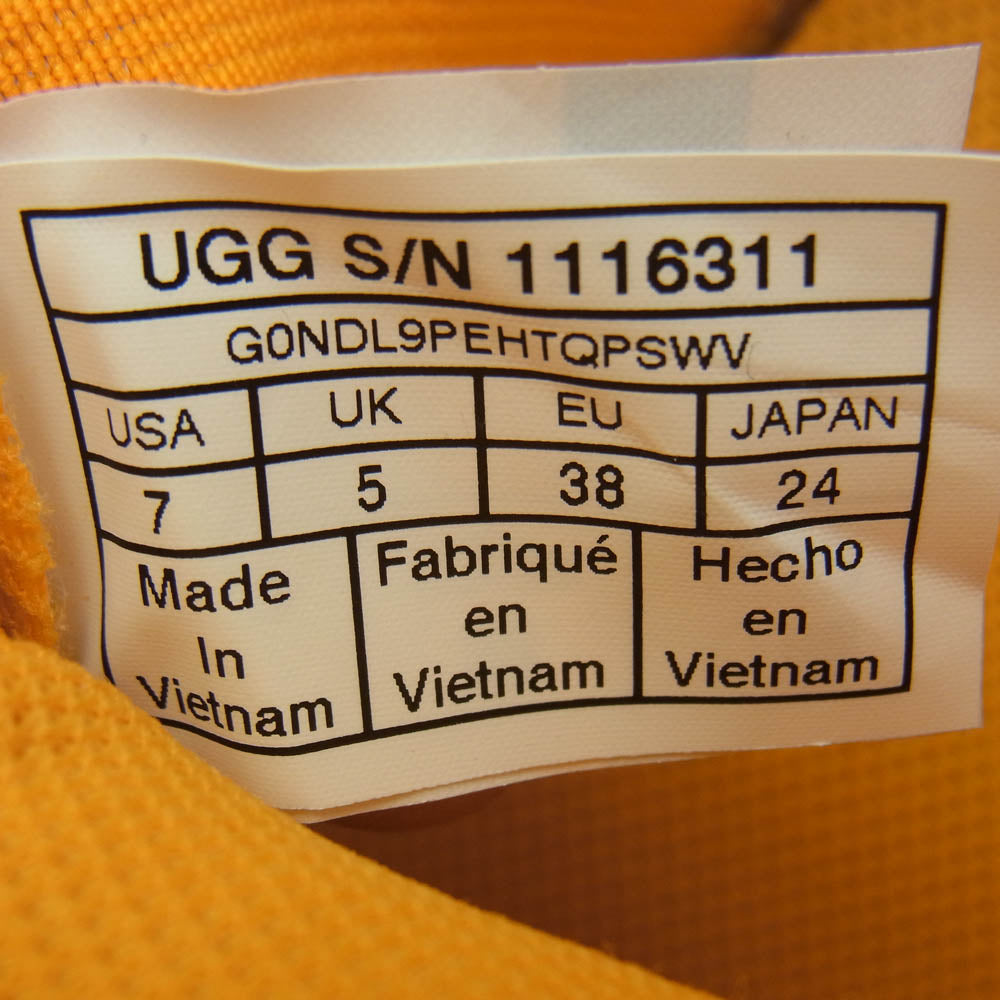 UGG アグ 1116311 CA805 zip ジップアップ ローカット スニーカー カーキ系 ベージュ系 オレンジ系 24cm【極上美品】【中古】