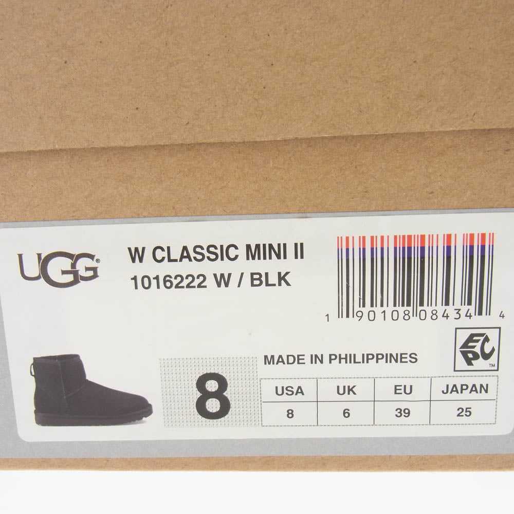 UGG アグ 1016222 Classic Mini II クラシック ミニ スエード ブーツ ブラック系 25cm【極上美品】【中古】