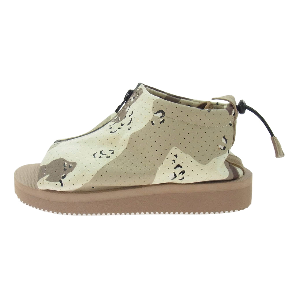 SUICOKE スイコック EVO-ab デザート カモ柄 迷彩 メッシュ プラットフォーム オープン トゥ サボ サンダル ベージュ系 24cm【美品】【中古】