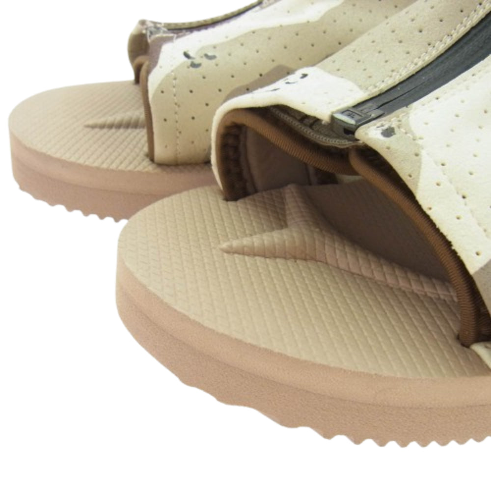 SUICOKE スイコック EVO-ab デザート カモ柄 迷彩 メッシュ プラットフォーム オープン トゥ サボ サンダル ベージュ系 24cm【美品】【中古】