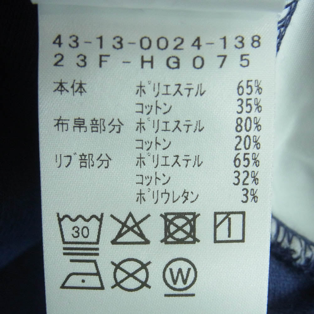 BEAMS ビームス 23F-HG075 レイヤード ヘリンボーン アシンメトリー スウェット ネイビー系 ホワイト系 FREE【美品】【中古】