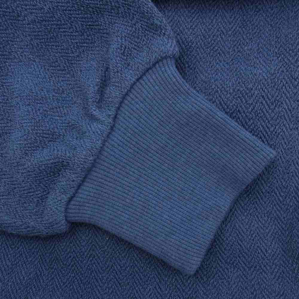 BEAMS ビームス 23F-HG075 レイヤード ヘリンボーン アシンメトリー スウェット ネイビー系 ホワイト系 FREE【美品】【中古】