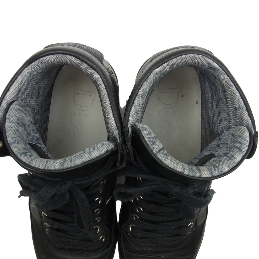 DIOR HOMME ディオールオム 15H-FR レザー ハイカット　スニーカー　 グレー系 41【中古】