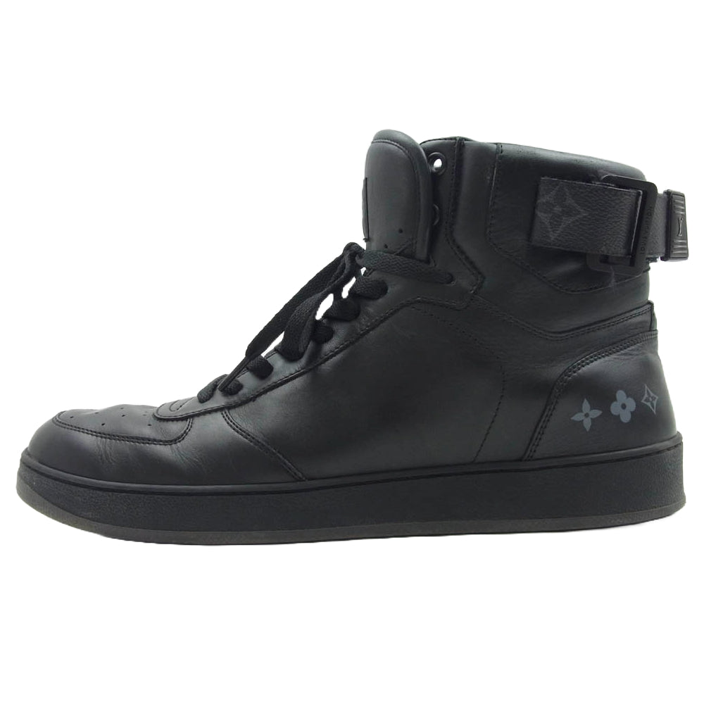 LOUIS VUITTON ルイ・ヴィトン ハイカット リヴォリライン モノグラム カーフレザー スニーカー ブラック系 7.5【中古】