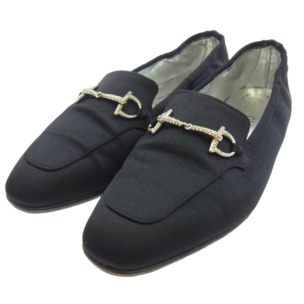 GUCCI グッチ ラインストーン ホースビット パンプス ブラック系 8【中古】