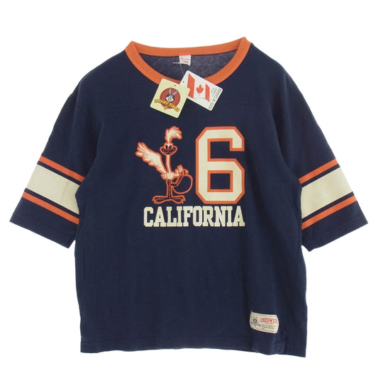 CHESWICK チェスウィック ROAD RUNNER プリント Tシャツ 半袖カットソー ネイビー系 L【新古品】【未使用】【中古】