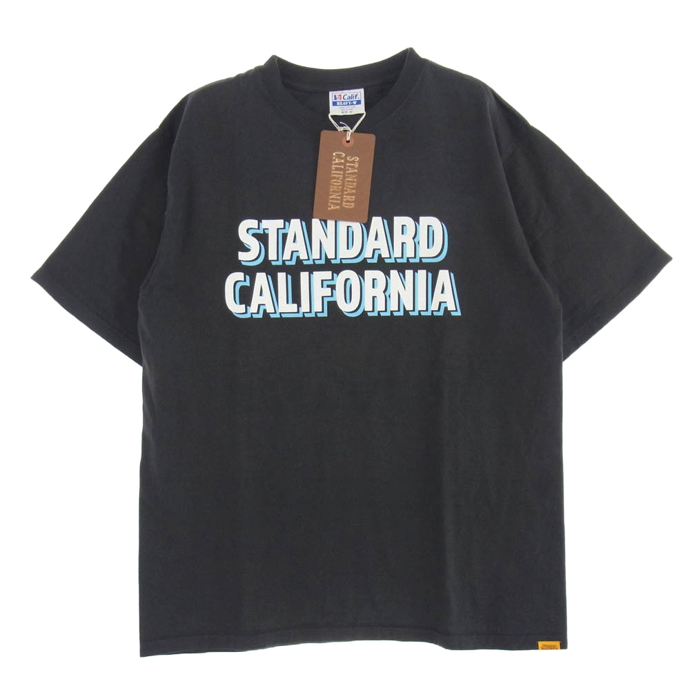 STANDARD CALIFORNIA スタンダードカリフォルニア SD HEAVYWEIGHT SIGN PAINT LOGO TEE ロゴプリント Tシャツ 半袖カットソー ブラック系 M【新古品】【未使用】【中古】