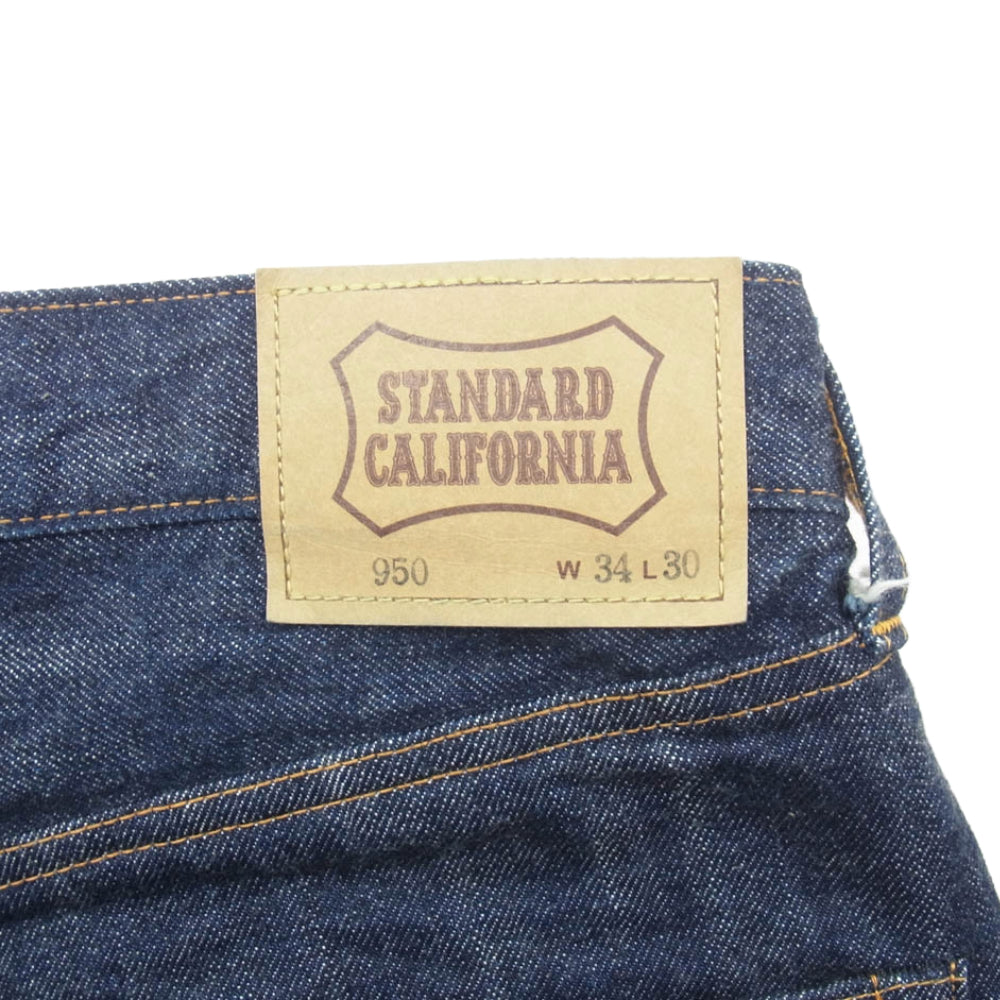 STANDARD CALIFORNIA スタンダードカリフォルニア 950 Vintage Wash ヴィンテージウォッシュ 5ポケットデニムパンツ インディゴブルー系 W34【中古】