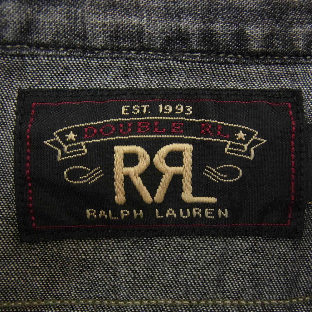 RRL ダブルアールエル シャンブレー 長袖 シャツ ブラック系 L LG【中古】