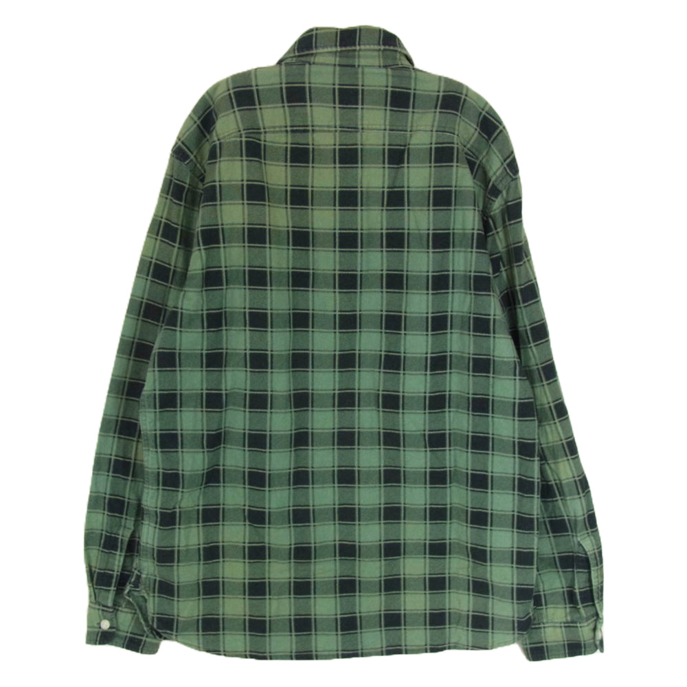 RRL ダブルアールエル コットン チェック柄 長袖 シャツ グリーン系 M【中古】