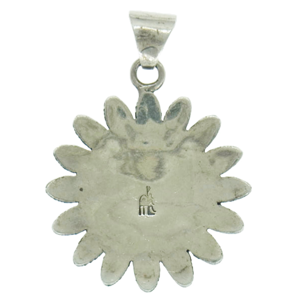 ホピ族 チャールストン ルイス サンフェイス フラワーモチーフ ペンダントトップ シルバー系【中古】