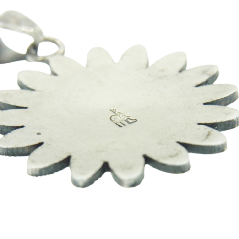 ホピ族 チャールストン ルイス サンフェイス フラワーモチーフ ペンダントトップ シルバー系【中古】