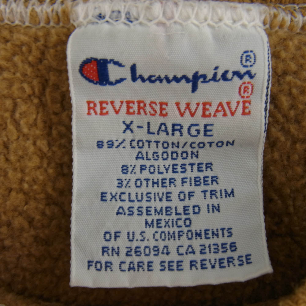 Champion チャンピオン 90's Reverse Weave リバースウィーブ スウェット 黄土色系 XL【中古】