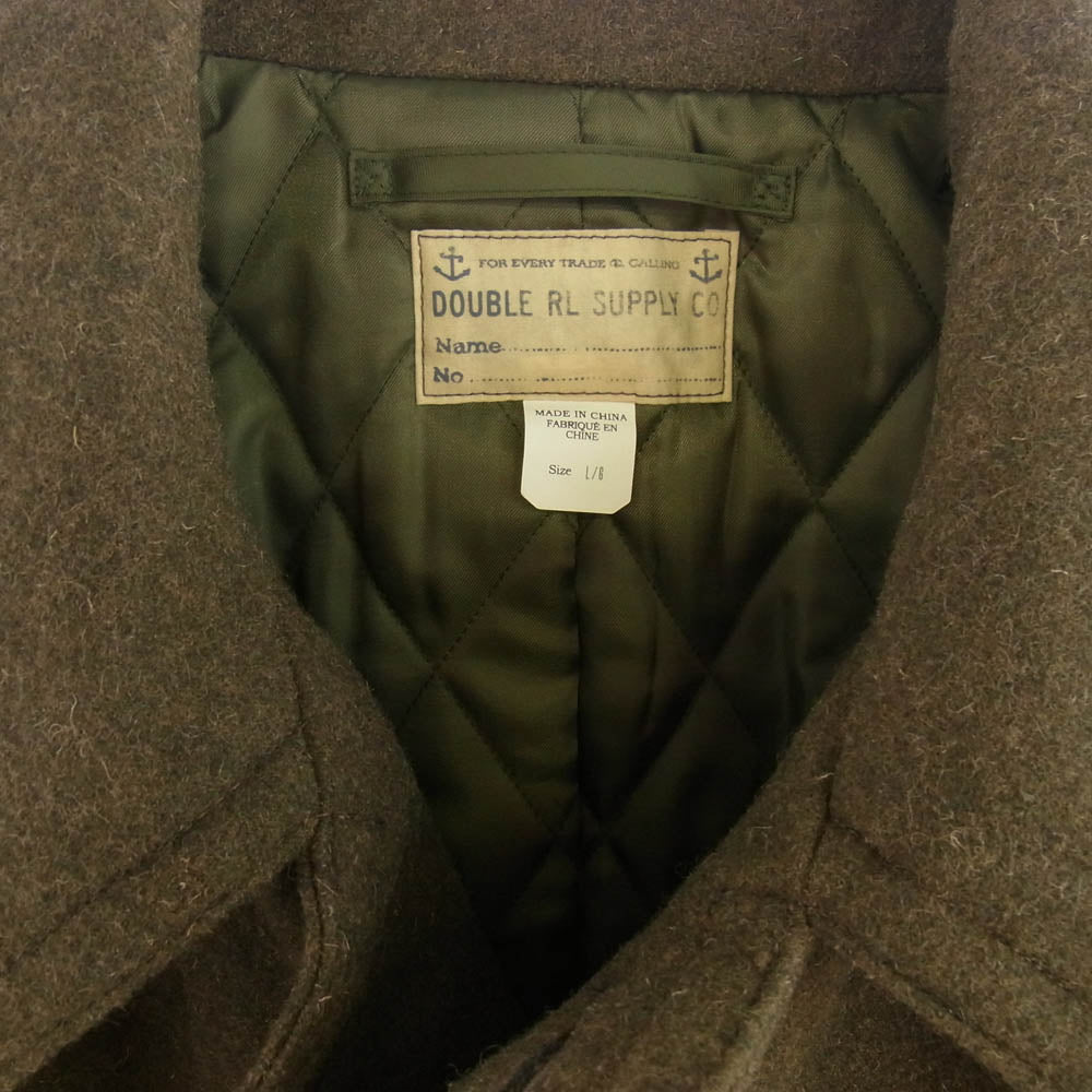 RRL ダブルアールエル ウール Pコート 裏地キルティング カーキ系 L【中古】