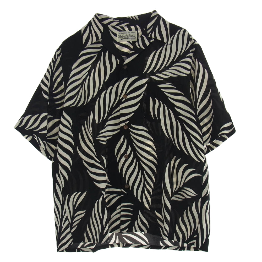 WACKO MARIA ワコマリア LEAF HAWAIIAN SHIRT S/S リーフ ハワイアン 半袖 シャツ ブラック系 S【中古】