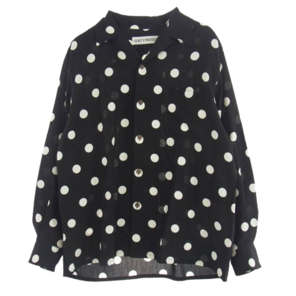 WACKO MARIA ワコマリア DOTS HAWAIIAN SHIRT ドット ハワイアン 長袖 シャツ ブラック系 M【中古】