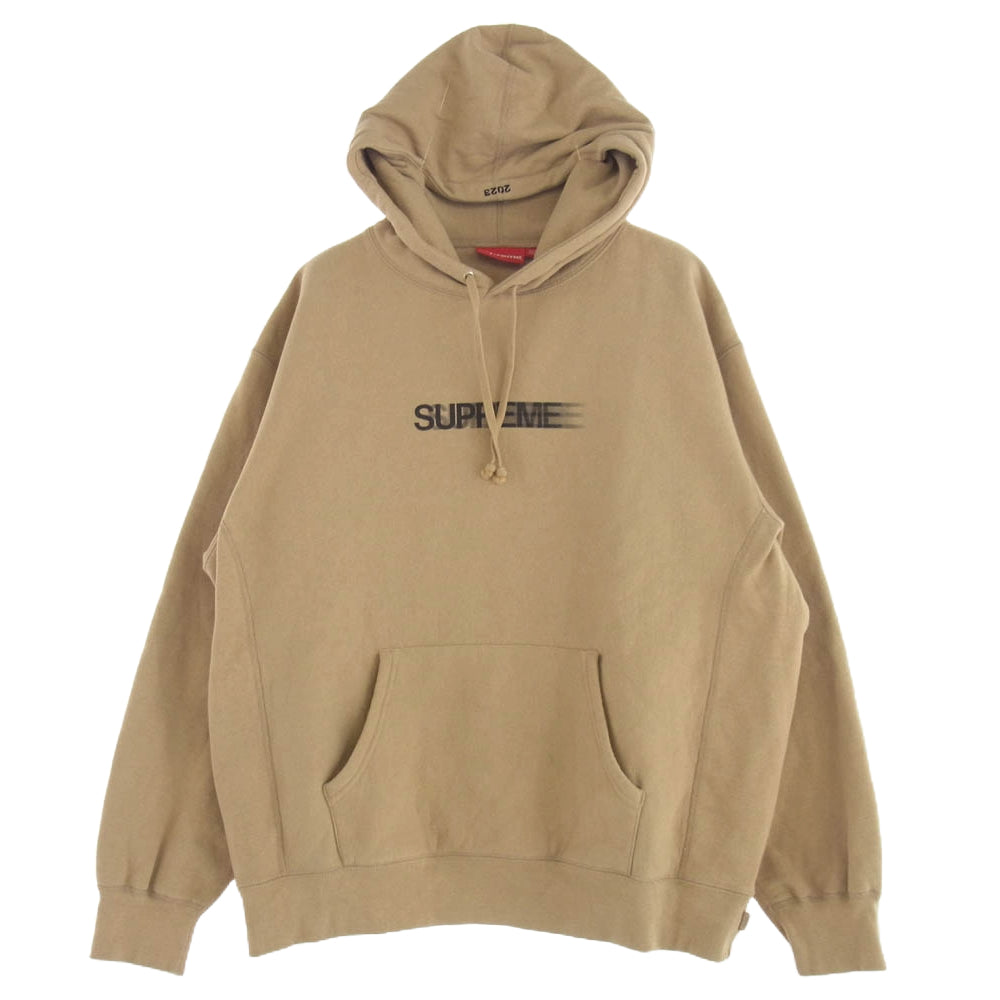Supreme シュプリーム 23SS Motion Logo Hooded Sweatshirt モーション ロゴ プルオーバー パーカー ライトブラウン系 L【中古】