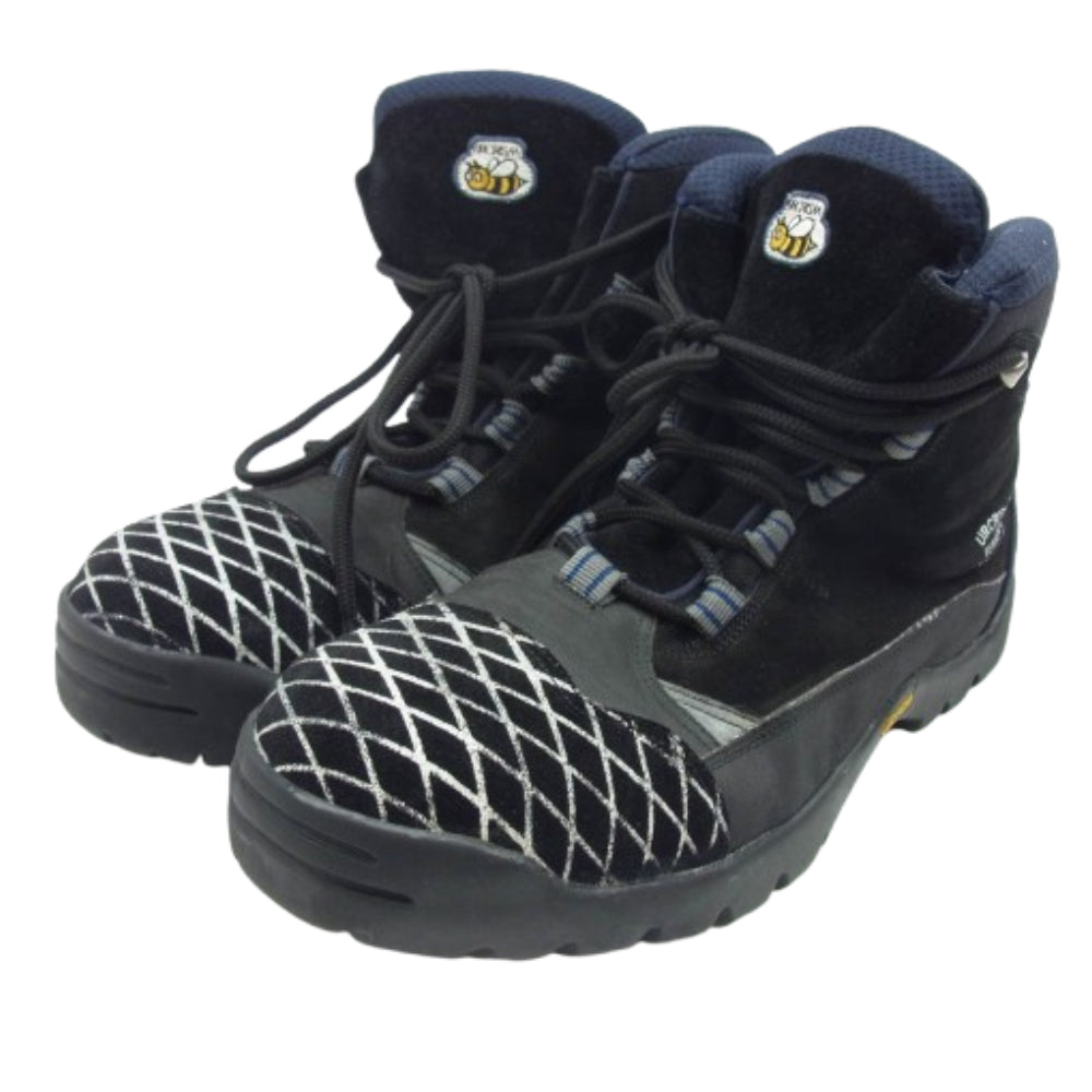 UNDERCOVER アンダーカバー 08SS UNDERCOVERISM サマーマッドネス期 コンコール柄 マウンテン ブーツ ブラック系 ネイビー系 L【中古】