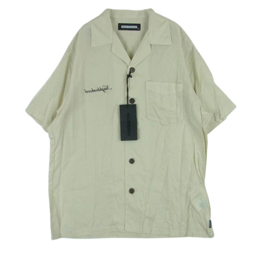 NEIGHBORHOOD ネイバーフッド 21SS 211TSNH-SHM08 BIG YOUTH/R-SHIRT.SS ビッグ ユース レーヨン 半袖 シャツ ライトベージュ系 M【美品】【中古】