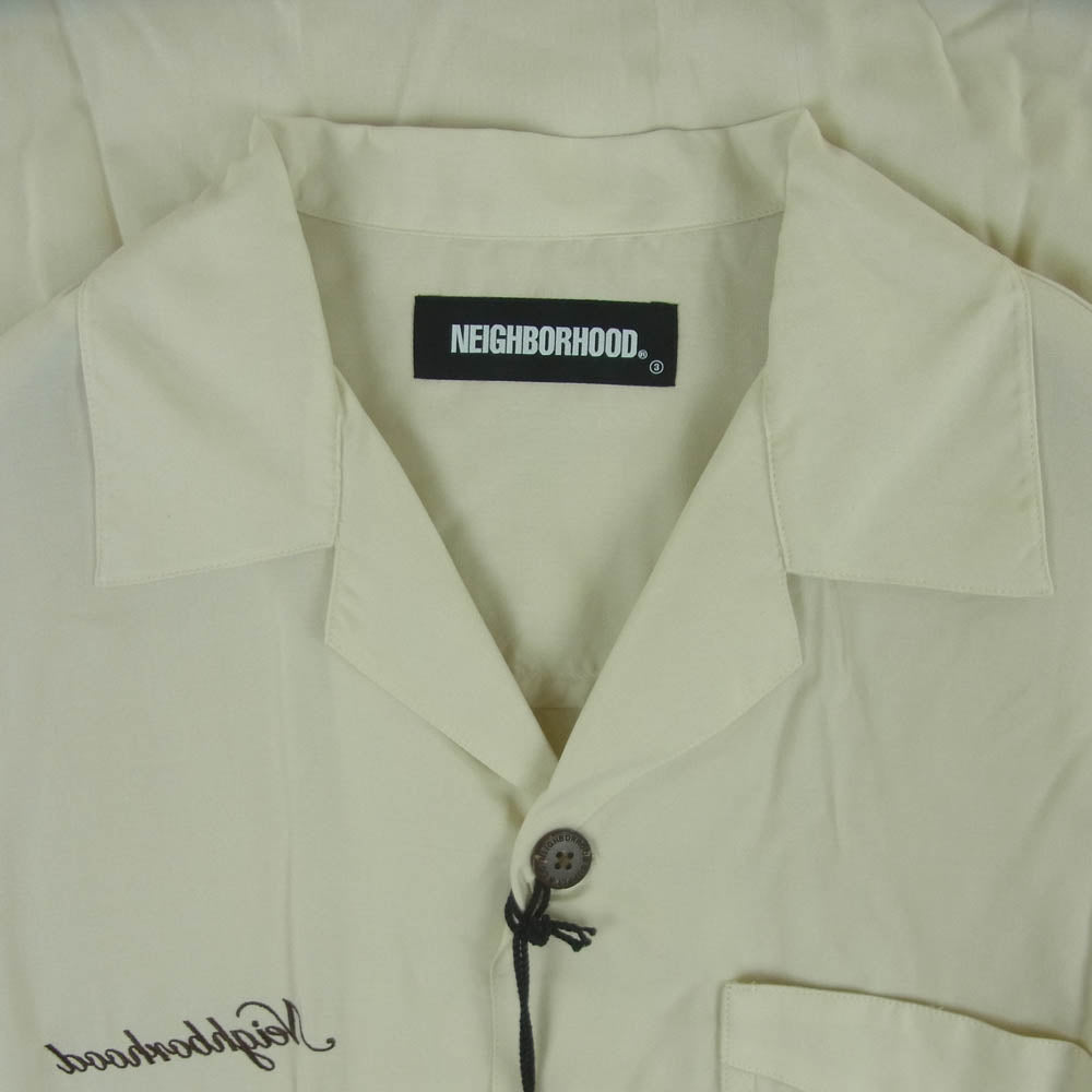 NEIGHBORHOOD ネイバーフッド 21SS 211TSNH-SHM08 BIG YOUTH/R-SHIRT.SS ビッグ ユース レーヨン 半袖 シャツ ライトベージュ系 M【美品】【中古】