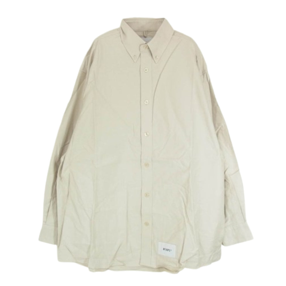 WTAPS ダブルタップス 21AW 212TQDT-SHM01 BD 01 LS ボタンダウン 長袖 シャツ ベージュ系 X01【新古品】【未使用】【中古】