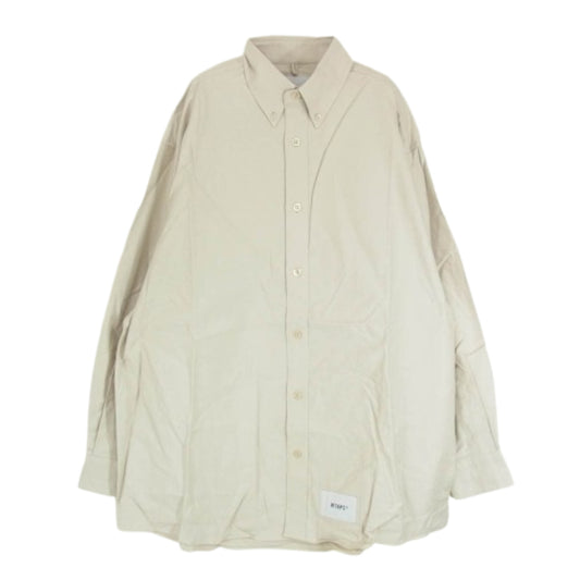 WTAPS ダブルタップス 21AW 212TQDT-SHM01 BD 01 LS ボタンダウン 長袖 シャツ ベージュ系 X01【新古品】【未使用】【中古】