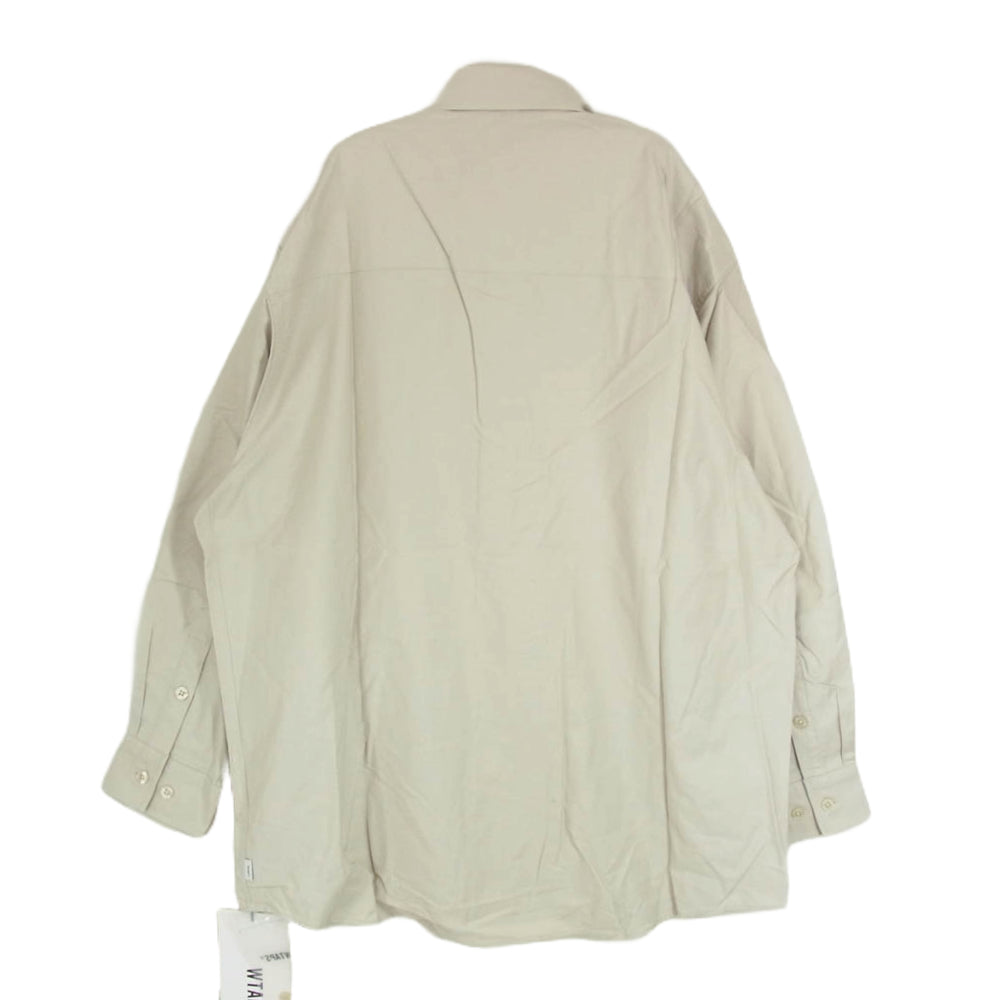 WTAPS ダブルタップス 21AW 212TQDT-SHM01 BD 01 LS ボタンダウン 長袖 シャツ ベージュ系 X01【新古品】【未使用】【中古】