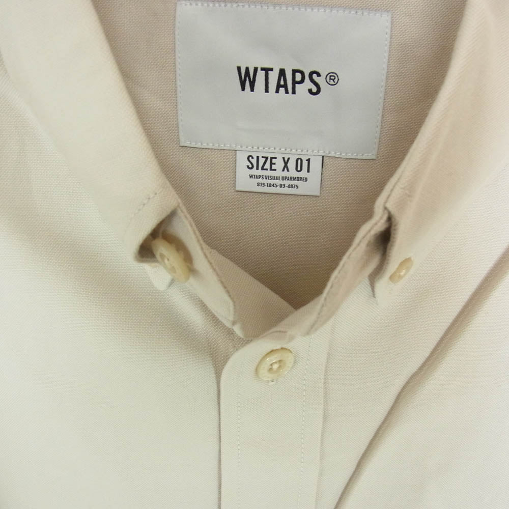 WTAPS ダブルタップス 21AW 212TQDT-SHM01 BD 01 LS ボタンダウン 長袖 シャツ ベージュ系 X01【新古品】【未使用】【中古】